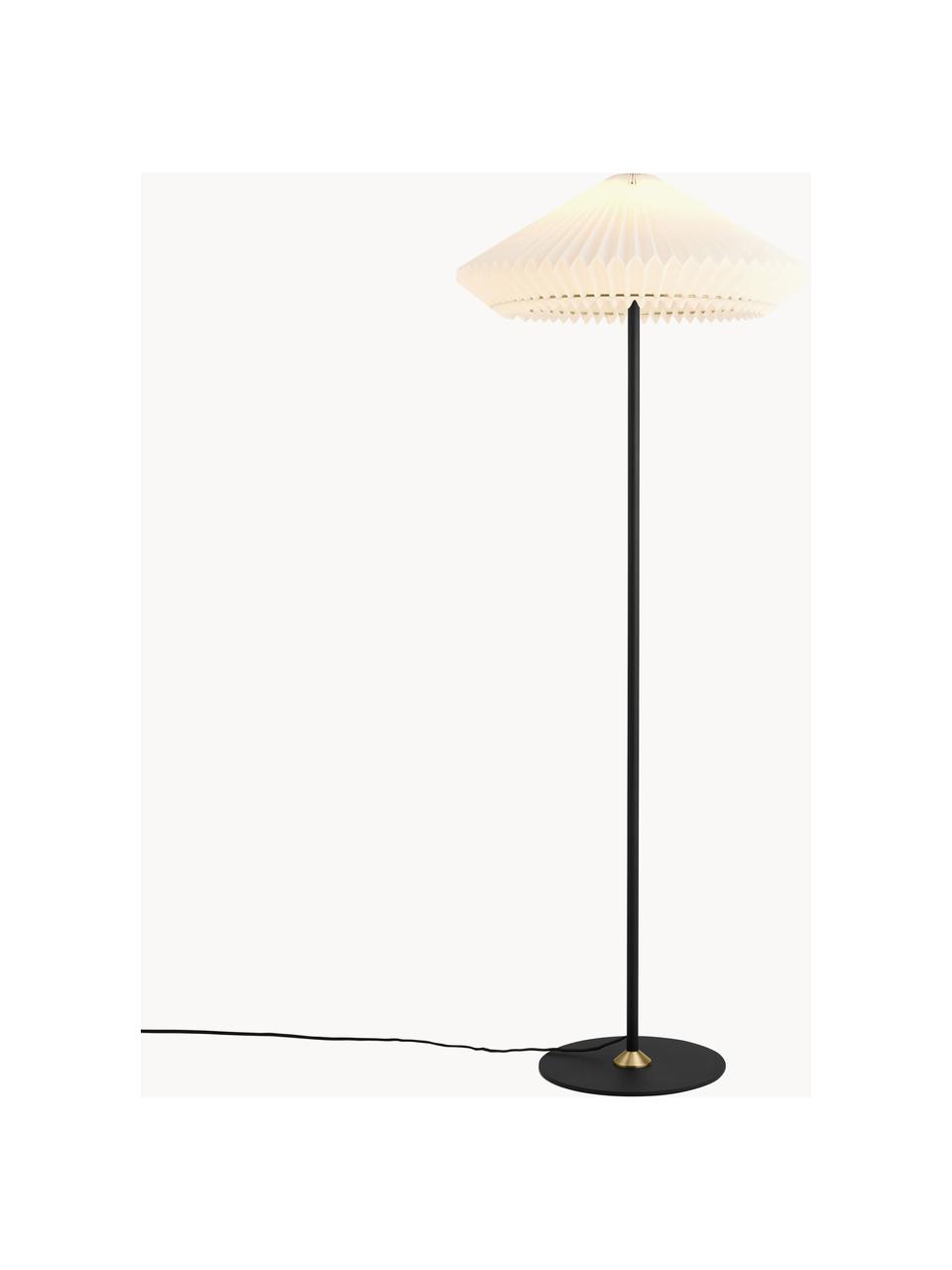 Stojací lampa Paris, Bílá, černá, V 140 cm