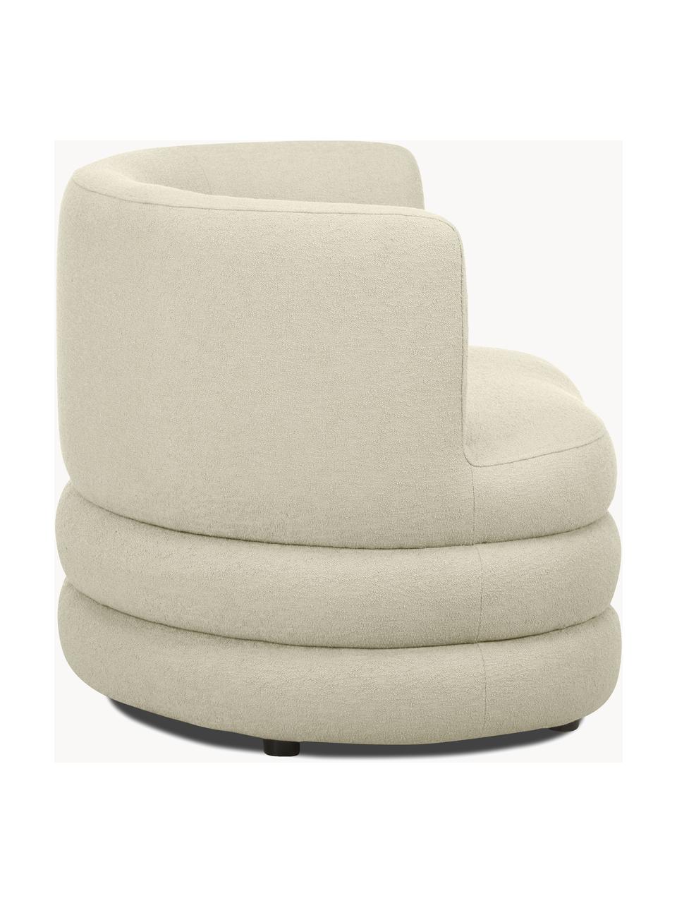 Design bouclé fauteuil Solomon, Bekleding: 100% polyester Met 35.000, Frame: massief sparrenhout, berk, Poten: kunststof Dit product is , Bouclé saliegroen, B 95 x D 80 cm