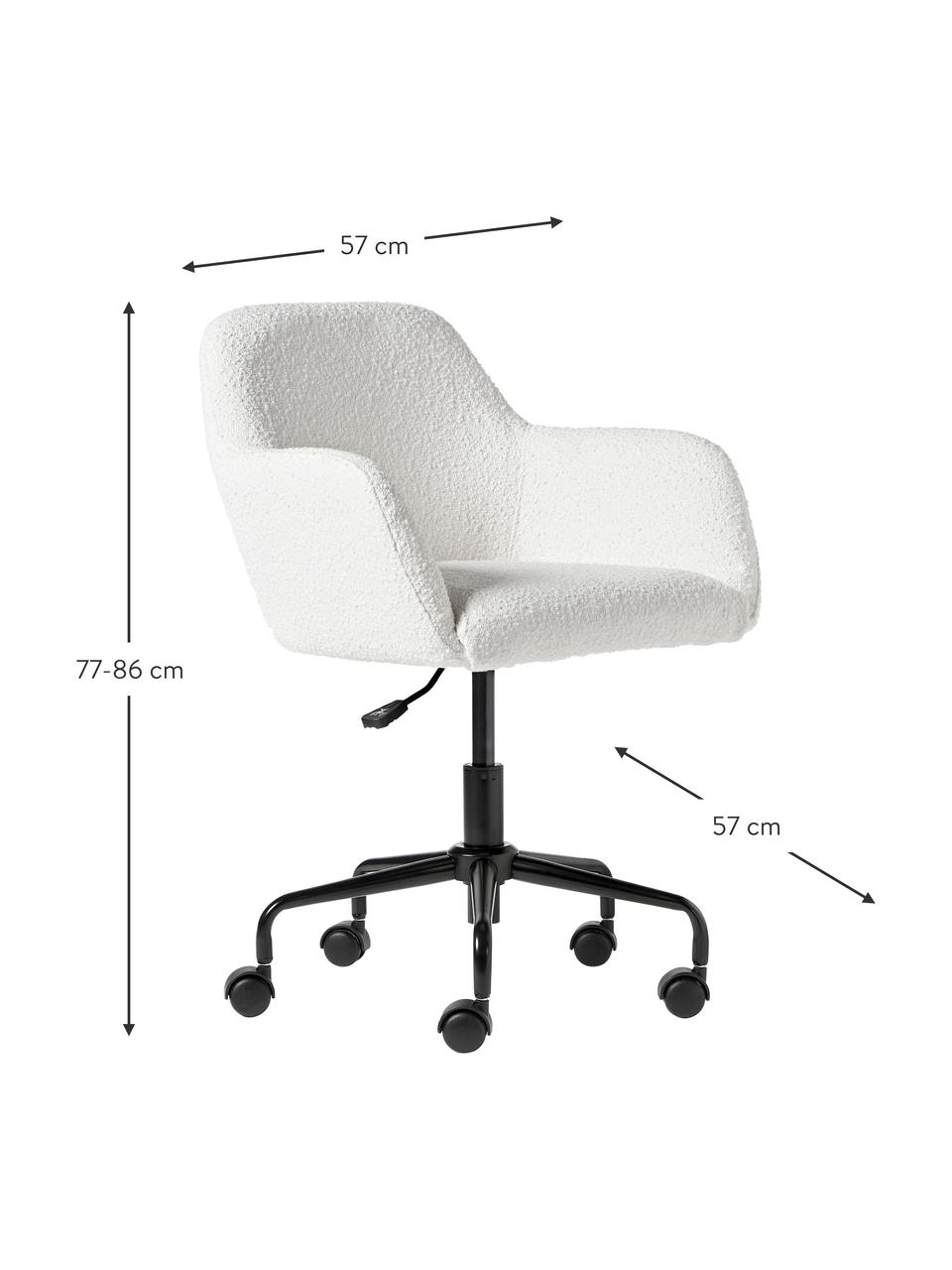 Buklé stolička k pracovnému stolu Lucie, Buklé biela, čierna, Š 57 x H 57 cm
