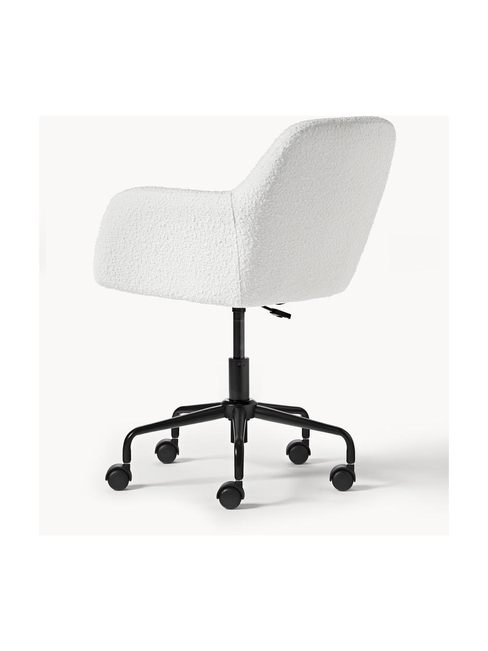 Buklé stolička k pracovnému stolu Lucie, Buklé biela, čierna, Š 57 x H 57 cm