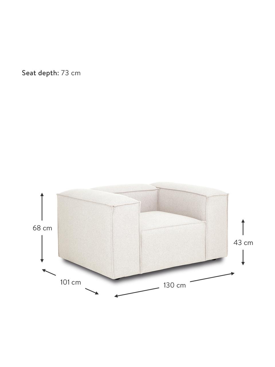 Sessel Lennon, Bezug: 100% Polyester Der strapa, Gestell: Massives Kiefernholz, FSC, Beine: Kunststoff, Webstoff Beige, B 130 x T 101 cm