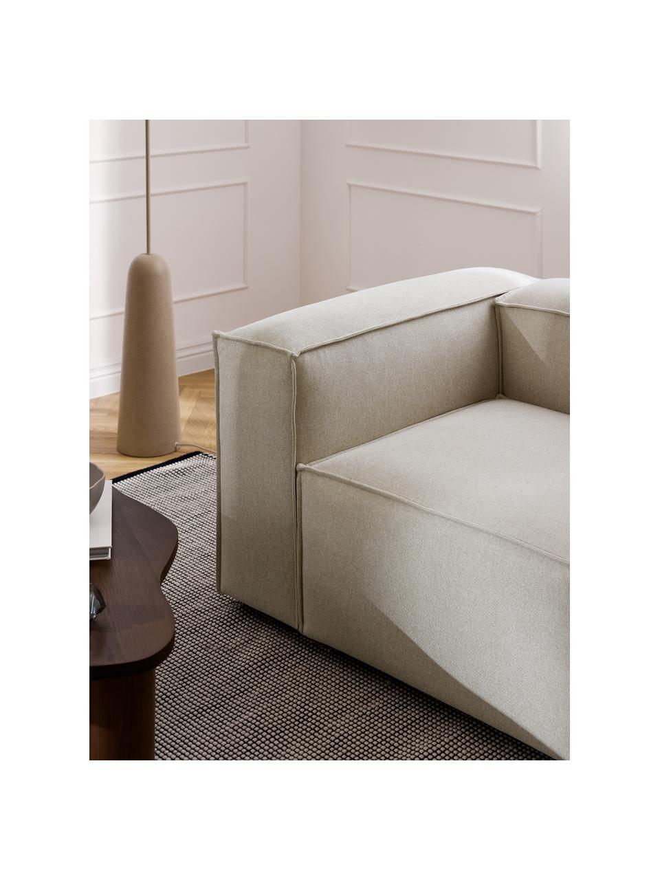 Fauteuil Lennon, Tissu blanc cassé, larg. 130 x prof. 101 cm