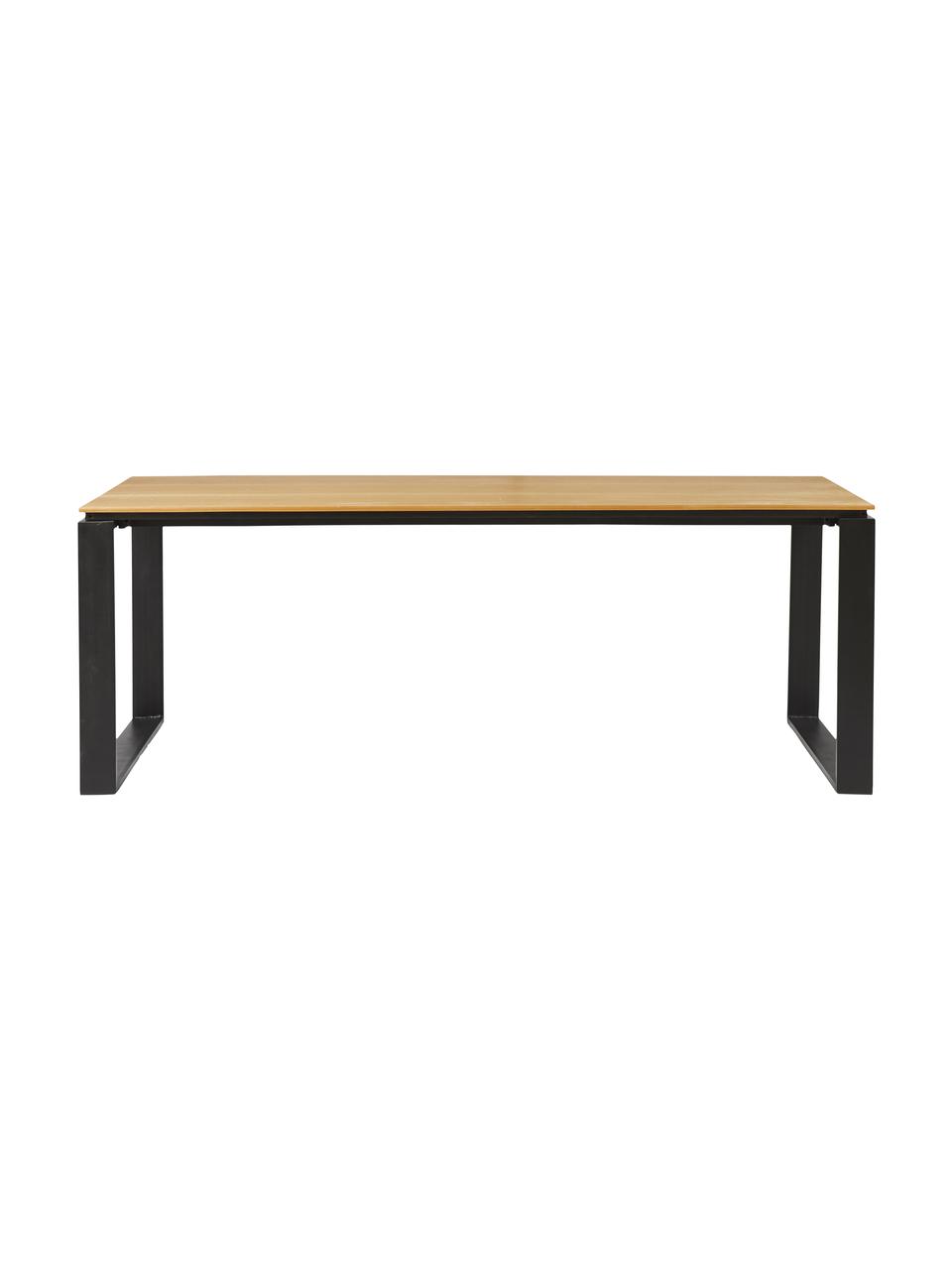 Tavolo da giardino in legno di teak Brutus, Gambe: plastica, Legno di teak, nero, Larg. 210 x Prof. 100 cm