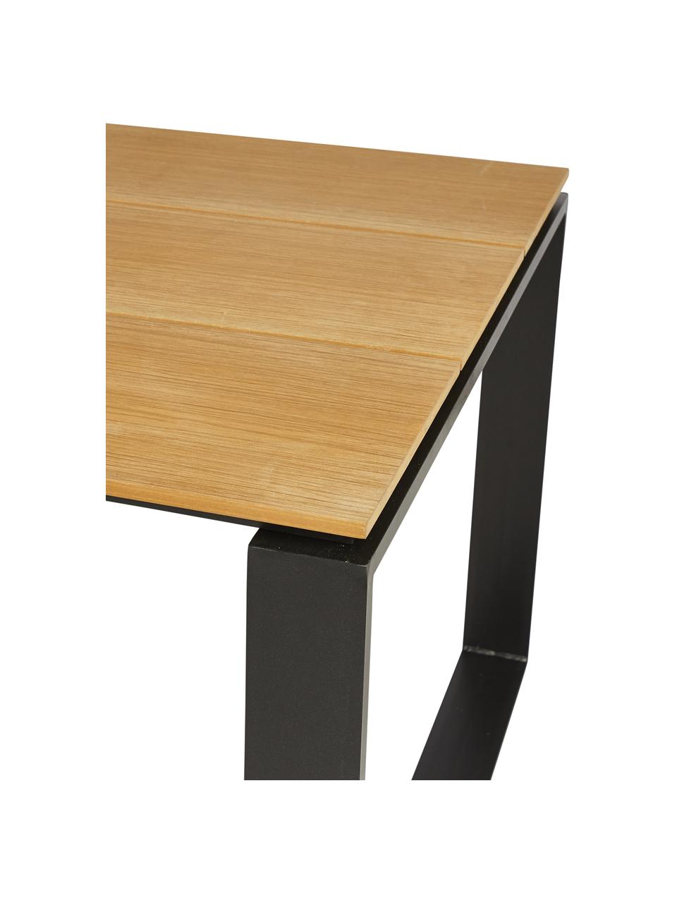 Mesa de comedor para exterior Brutus, Tablero: polimadera, Patas: aluminio recubierto, Madera clara, An 210 x F 100 cm