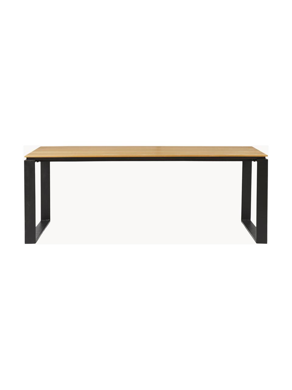 Tuin eettafel Brutus, Tafelblad: MDF, Poten: gecoat aluminium, Hout, licht, B 210 x D 100 cm