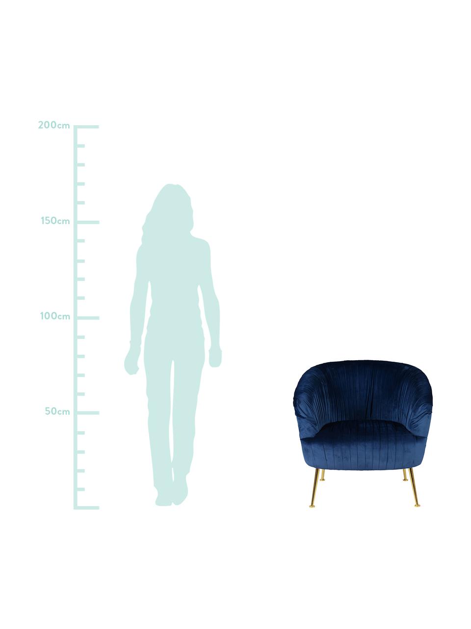 Fauteuil cocktail en velours Diva, Velours bleu foncé