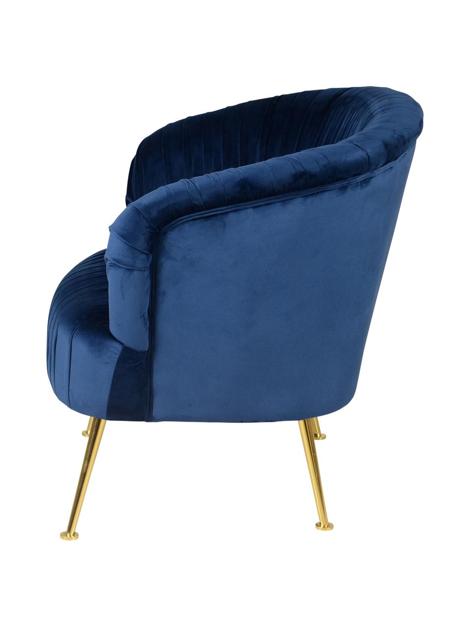 Samt-Cocktailsessel Diva in Blau, Bezug: Polyestersamt 85.000 Sche, Beine: Metall, lackiert, Samt Dunkelblau, B 73 x T 83 cm