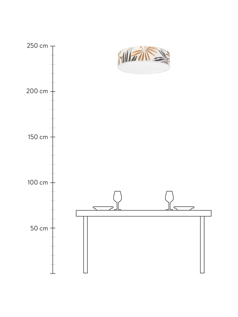 Lampa sufitowa Hoja, Beżowy, zielony, Ø 58 x W 14 cm