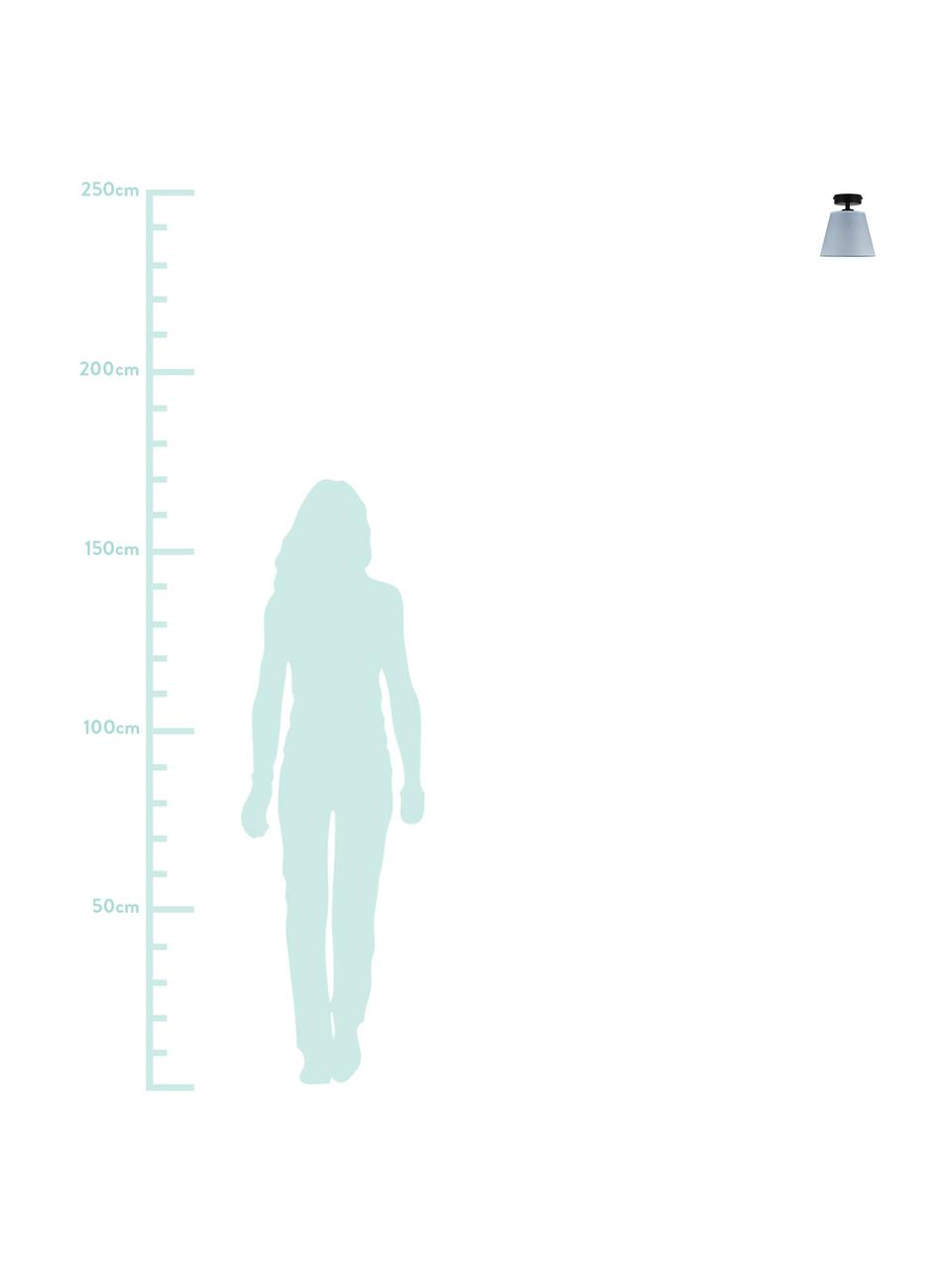 Kleine plafondlamp Iro van papier, Lampenkap: papier, Baldakijn: gepoedercoat metaal, Blauw, zwart, Ø 16 x H 18 cm