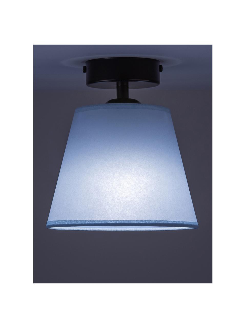 Kleine plafondlamp Iro van papier, Lampenkap: papier, Baldakijn: gepoedercoat metaal, Blauw, zwart, Ø 16 x H 18 cm
