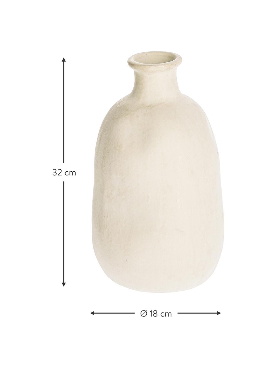 Keramická váza Caetana, Keramika, Béžová, Ø 18 x V 32 cm