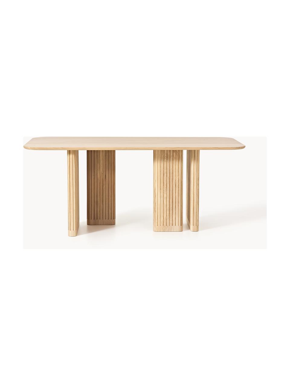 Table en chêne Jolka, tailles variées, Chêne laqué, larg. 180 x prof. 95 cm