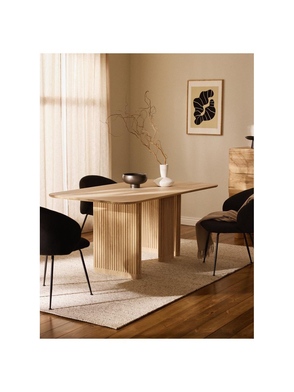 Table en chêne Jolka, tailles variées, Chêne laqué, larg. 180 x prof. 95 cm