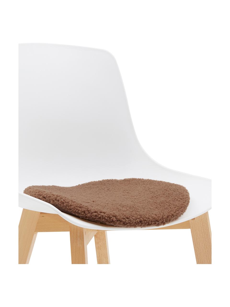 Galette de chaise en peluche Mille, Brun