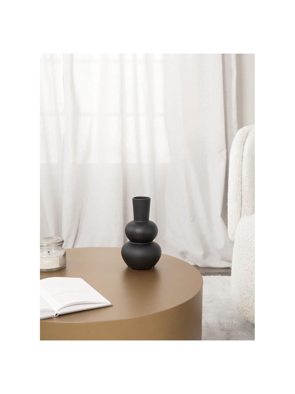Váza z kameniny Eathan, Kamenina, Černá, Ø 11 cm, V 20 cm