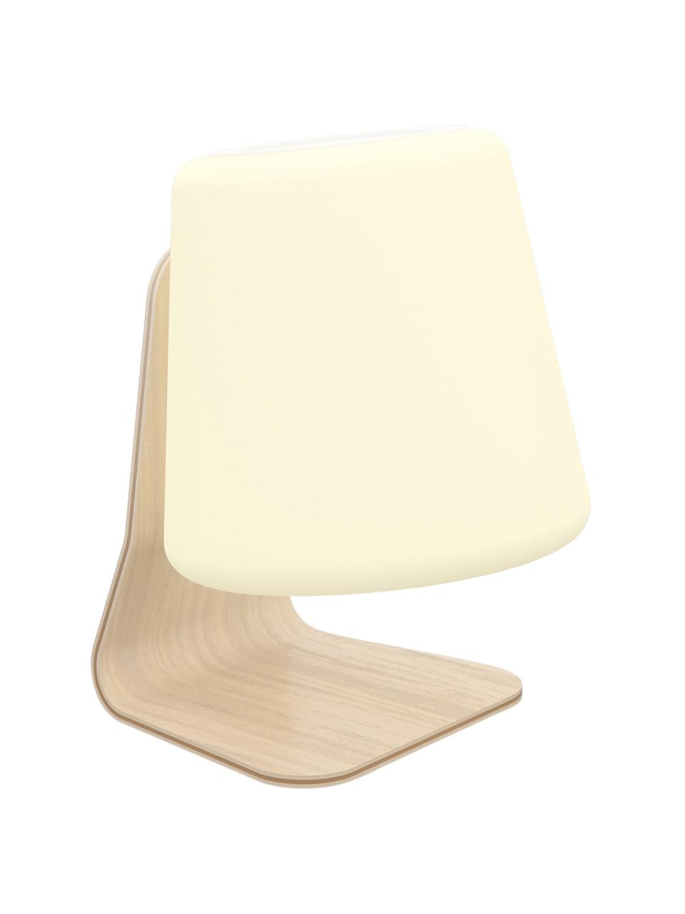 Lámpara LED de exterior Table, portátil, con altavoz, Pantalla: plástico, Blanco, beige, An 22 x Al 29 cm