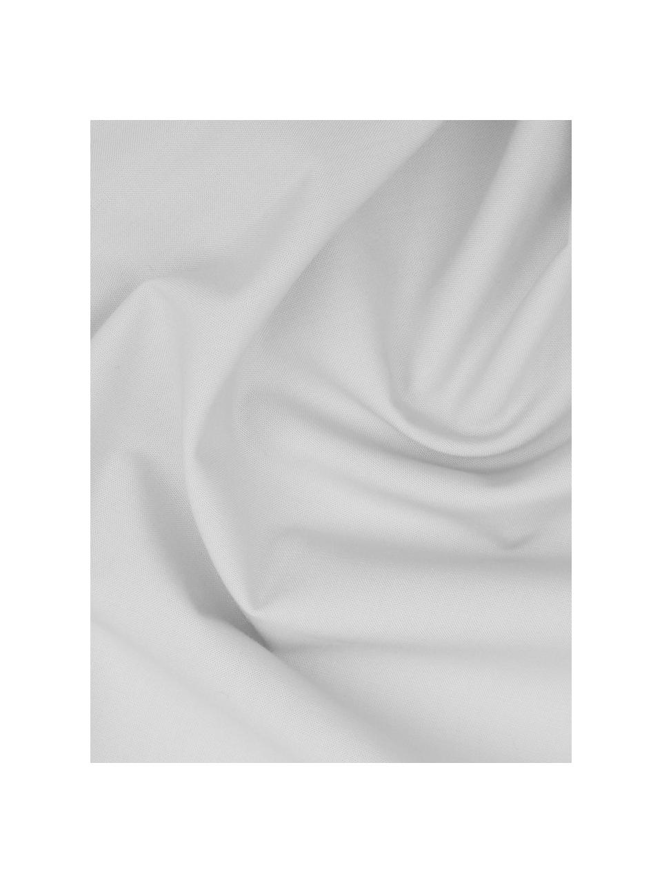 Housse de couette en percale de coton gris clair Elsie, Gris clair, larg. 140 x long. 200 cm