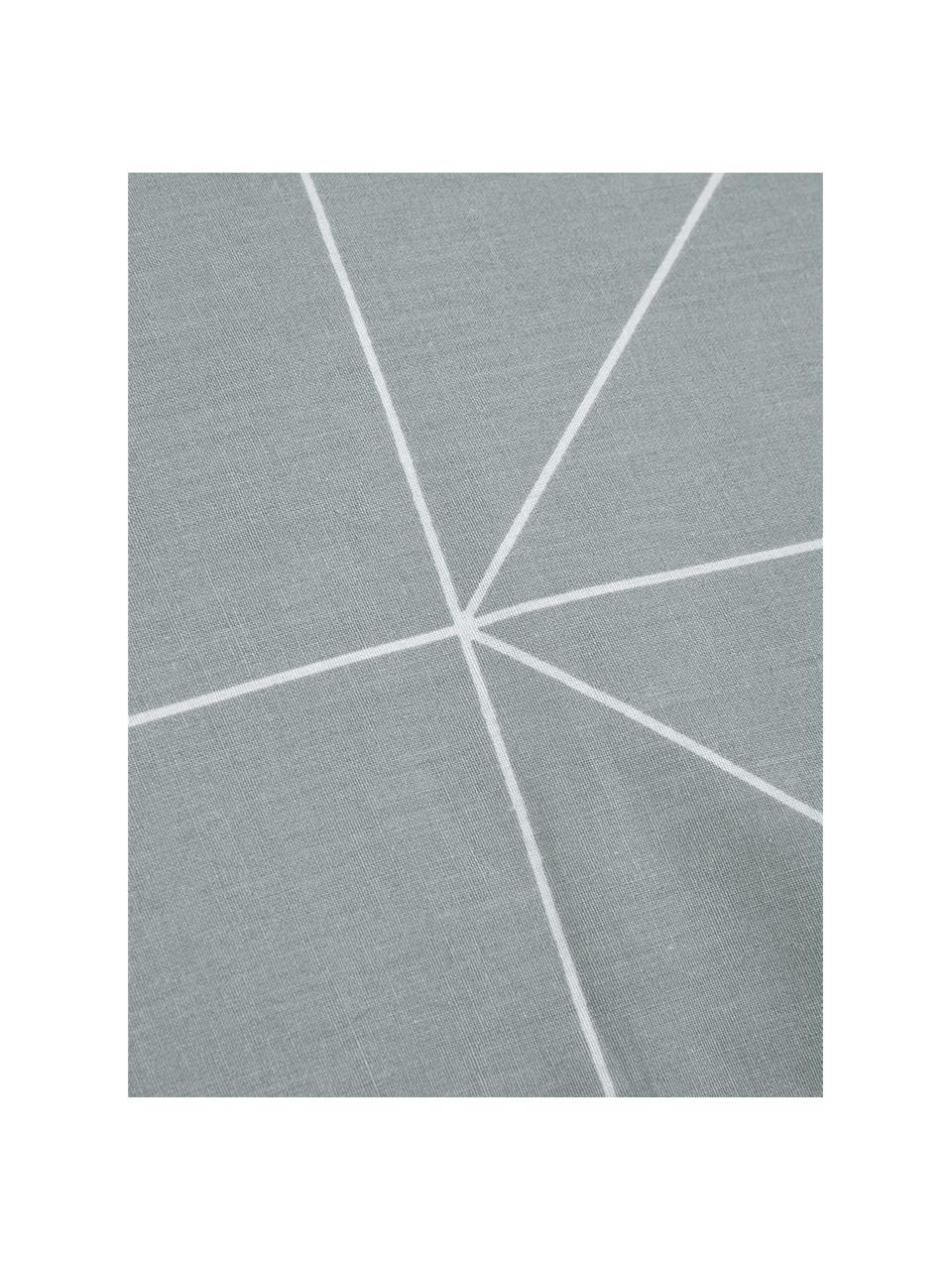 Taie d'oreiller 65x65 réversible en coton renforcé Marla, 2 pièces, Gris, blanc, larg. 65 x long. 65 cm