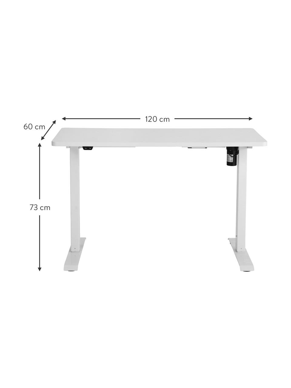 Výškově nastavitelný psací stůl Lea, Bílá, Š 120 cm, H 60 cm
