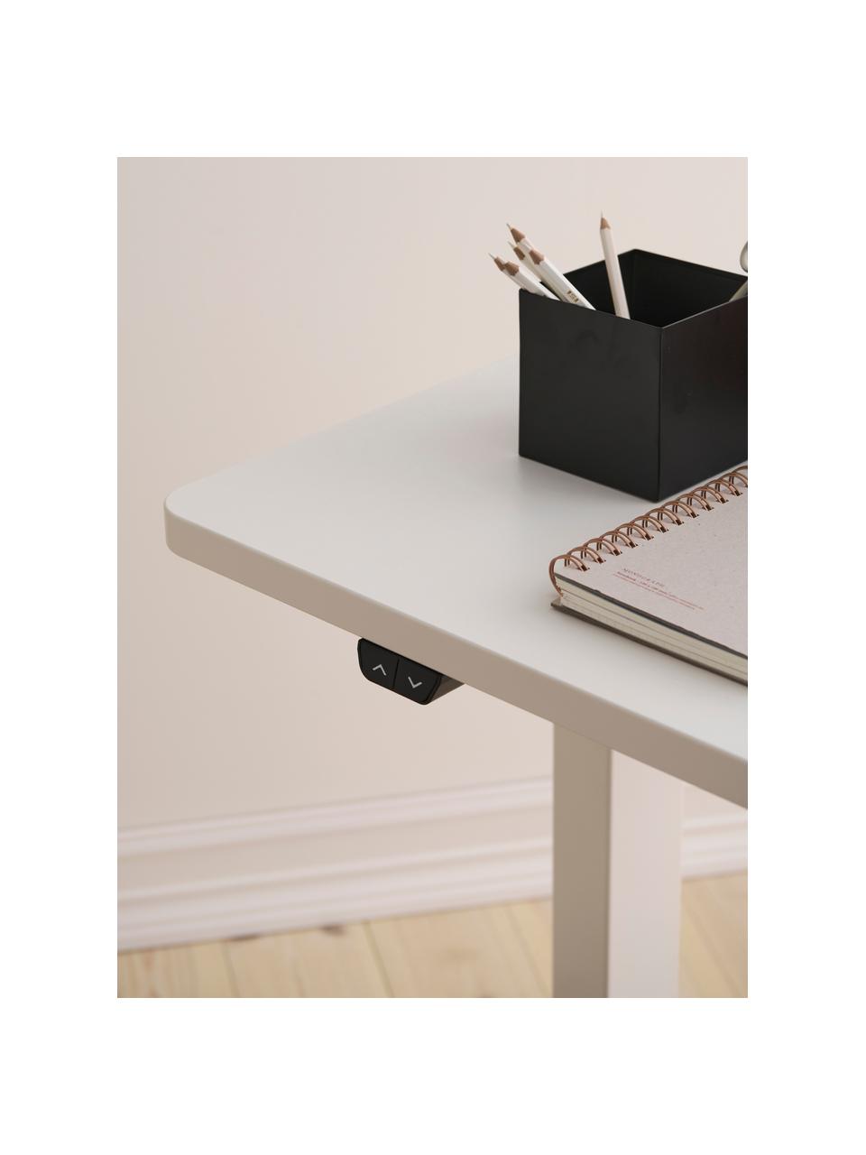 Höhenverstellbarer Schreibtisch Lea, Tischplatte: Holz, Melamin beschichtet, Gestell: Metall, beschichtet Diese, Weiß, B 120 x T 60 cm