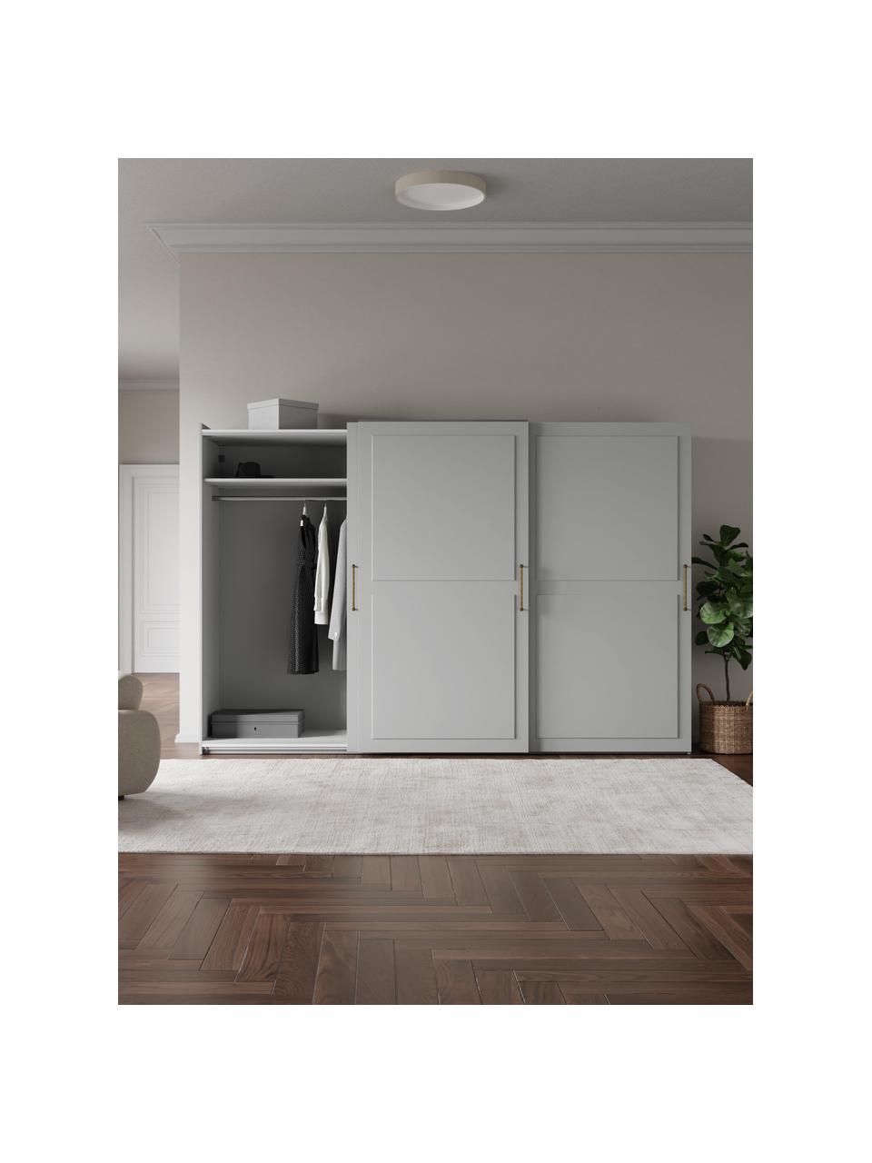 Szafa modułowa z drzwiami przesuwnymi Charlotte, 300 cm, różne warianty, Korpus: płyta wiórowa z certyfika, Szary, S 300 x W 200 cm, Basic