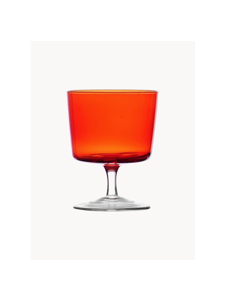 Ručně vyrobené sklenice na bílé víno Aurora, 2 ks, Sklo, Červená, transparentní, Ø 8 cm, V 10 cm, 220 ml