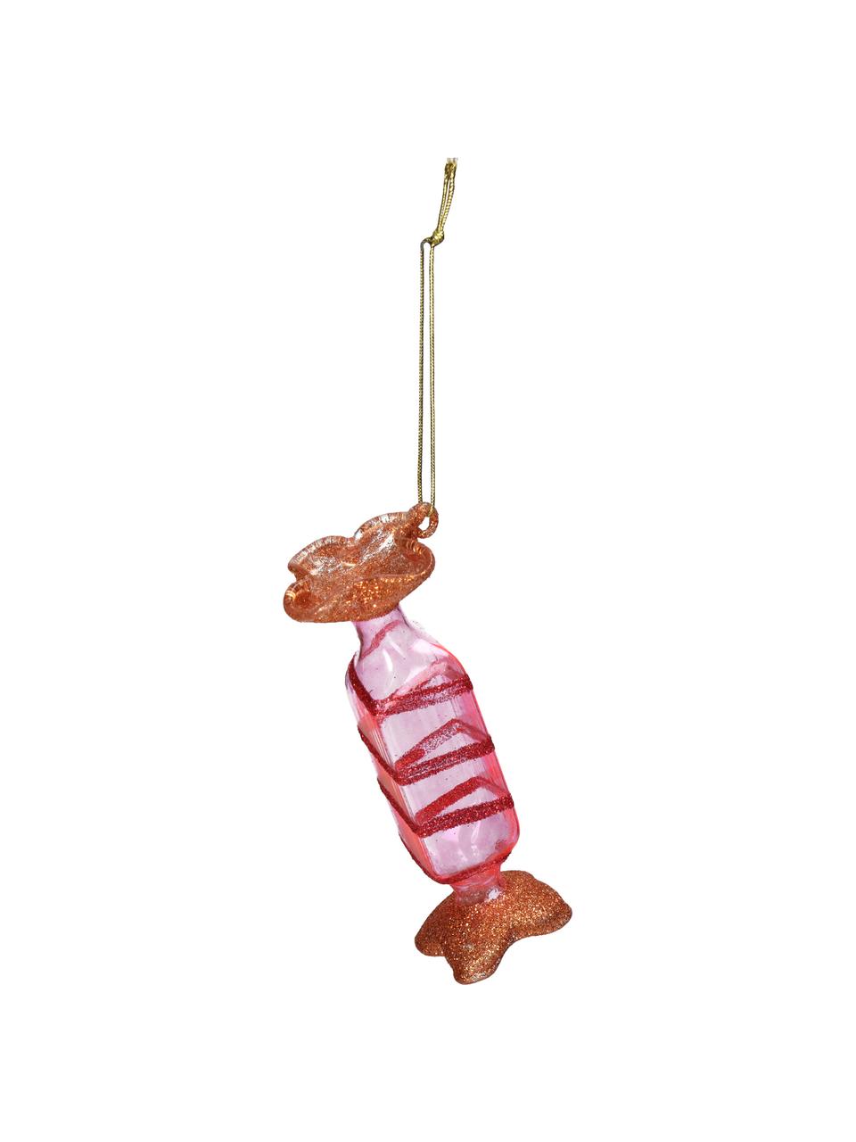 Adorno navideño caramelo Candy, Vidrio, Rojo, rosa, transparente, An 4 x Al 10 cm