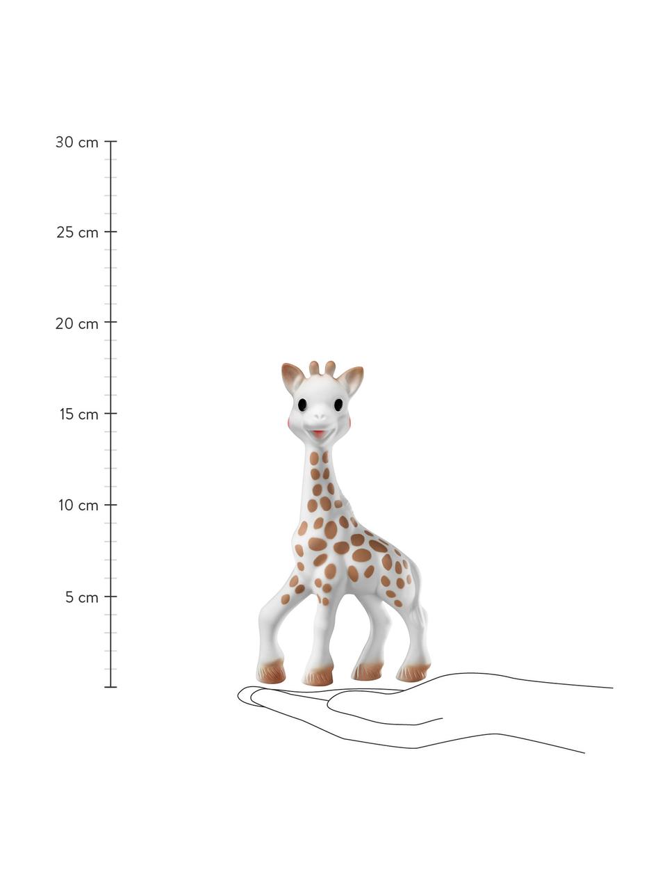 Speelgoed Sophie la girafe, 100% natuurlijk rubber, Wit, bruin, B 10 x H 18 cm