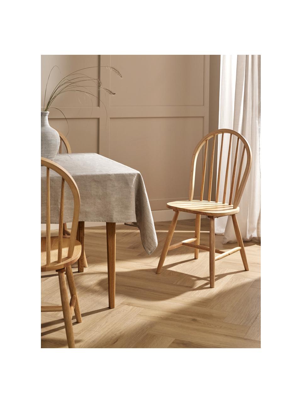 Krzesło z drewna w stylu windsor Megan, 2 szt., Drewno kauczukowe lakierowane, Drewno kauczukowe,  brązowy lakierowany, S 46 x G 51 cm