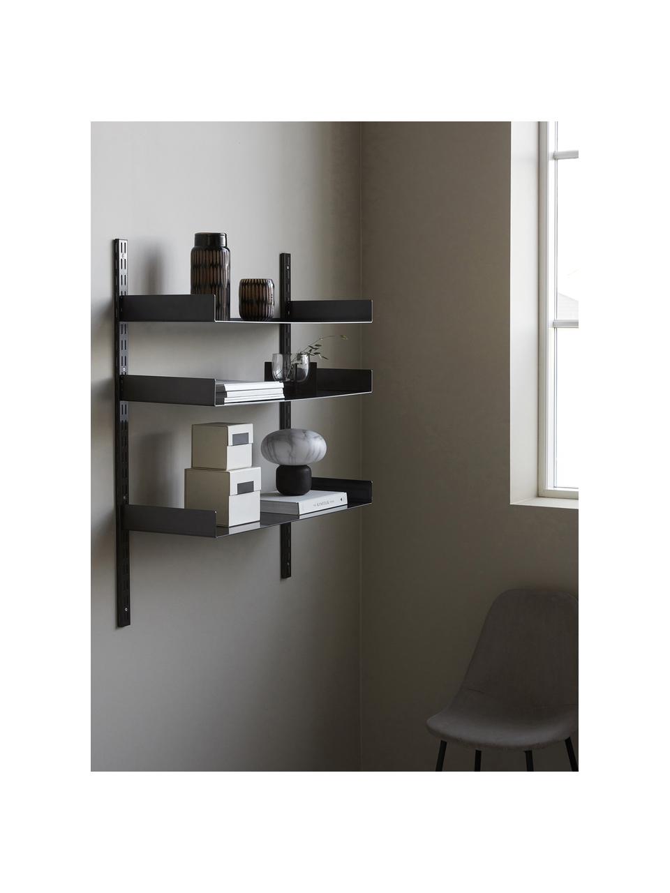 Estante de pared de acero Fari, Acero recubierto, Negro, An 90 x Al 100 cm