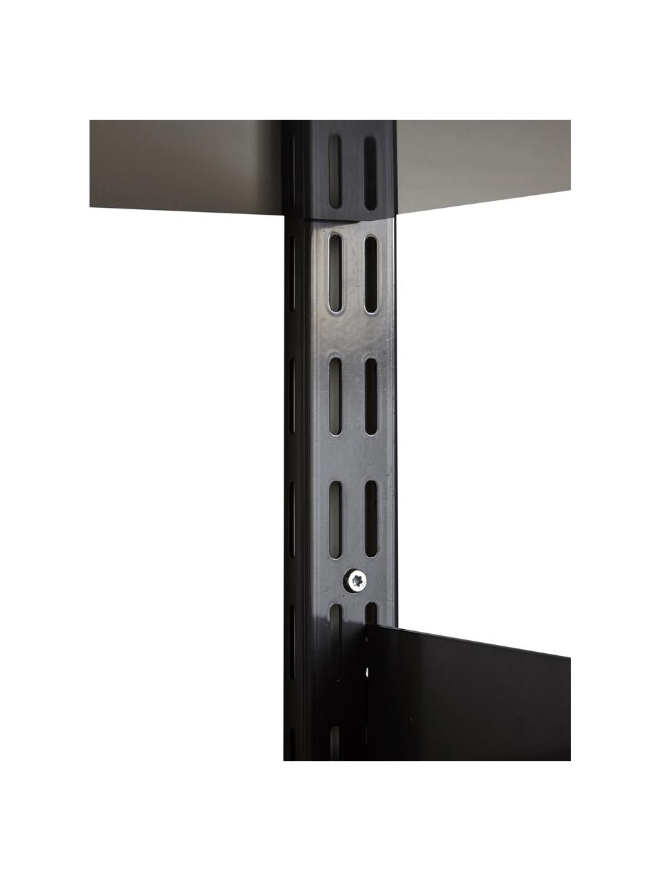 Estante de pared de acero Fari, Acero recubierto, Negro, An 90 x Al 100 cm