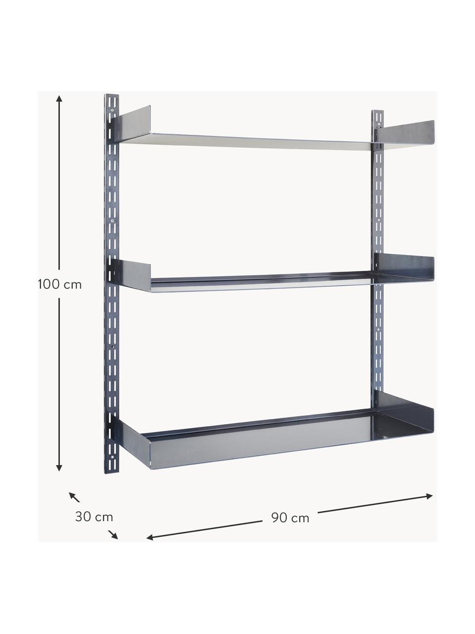 Scaffale da parete in acciaio Fari, Acciaio rivestito, Nero, Larg. 90 x Alt. 100 cm