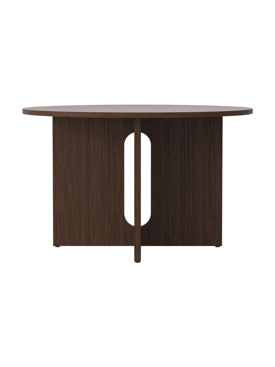 Ronde eettafel Androgyne met donkere eikenhoutfineer, verschillende formaten, MDF met eikenhoutfineer, Donker hout, Ø 120 x H 73 cm