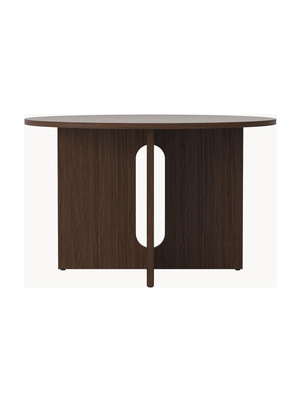 Table ronde en placage de chêne Androgyne, tailles variées, MDF avec placage en bois de chêne, Bois foncé, Ø 120 cm
