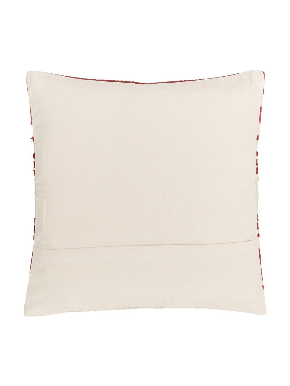 Housse de coussin 45x45 ethnique Tuca, Beige, rouge clair, pourpre