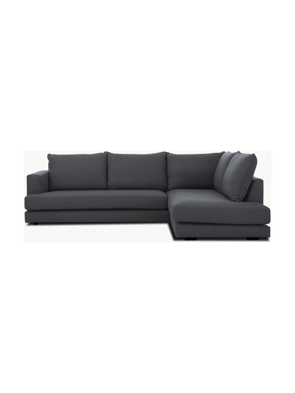 Ecksofa Tribeca, Bezug: 100 % Polyester Der hochw, Gestell: Massives Kiefernholz, Webstoff Anthrazit, B 274 x T 192 cm, Eckteil rechts