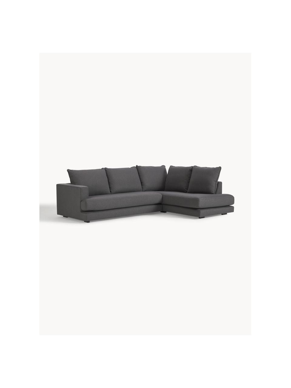 Ecksofa Tribeca, Bezug: 100 % Polyester Der hochw, Gestell: Massives Kiefernholz, Webstoff Anthrazit, B 274 x T 192 cm, Eckteil rechts