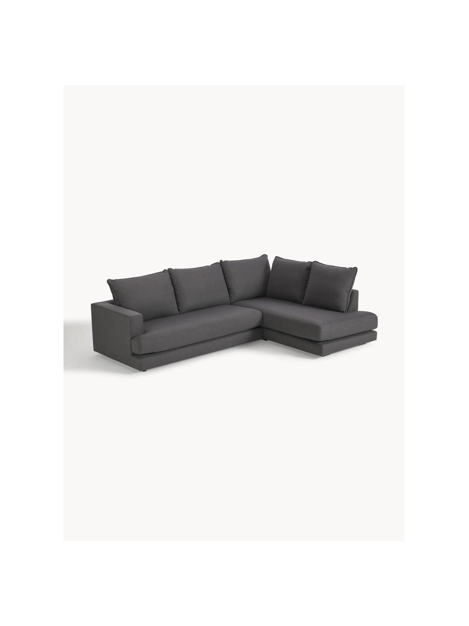 Ecksofa Tribeca, Bezug: 100 % Polyester Der hochw, Gestell: Massives Kiefernholz, FSC, Webstoff Anthrazit, B 274 x T 192 cm, Eckteil rechts