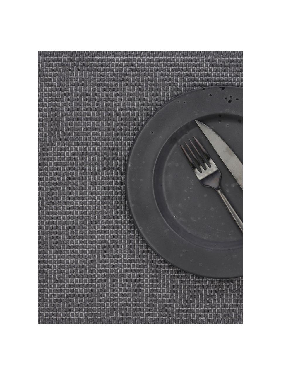 Set de table rectangulaire Grain, 4 pièces, 100 % coton, Gris foncé, larg. 33 x long. 49 cm