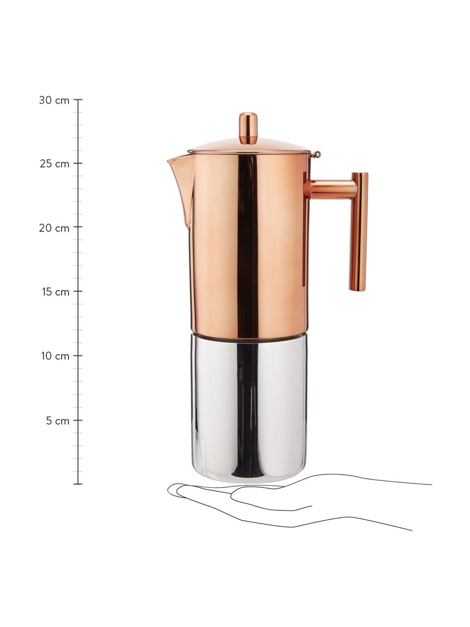 Espressokocher Molly, Unterer Teil: Edelstahl, poliert, Kupfer, Edelstahl, 600 ml