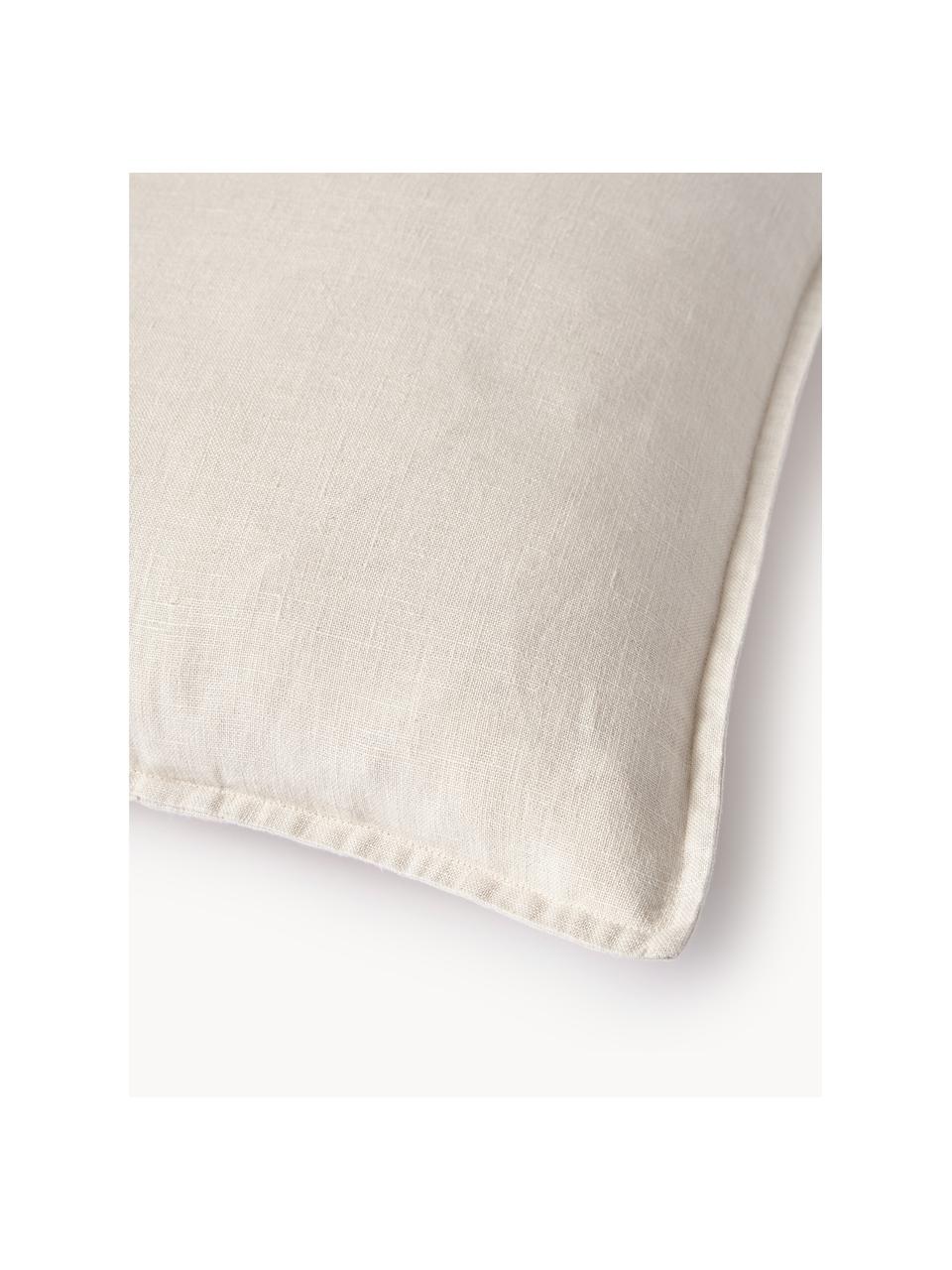 Linnen kussenhoes Luana in lichtbeige, 100% linnen, Lichtbeige, B 60 x L 60 cm