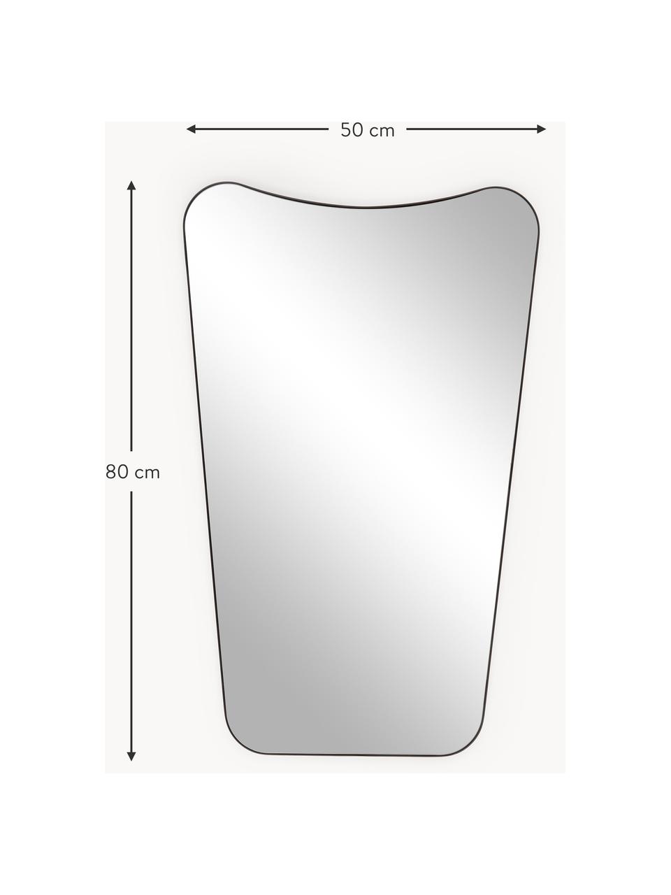 Espejo de pared Goldie, Estructura: metal con pintura en polv, Espejo: cristal, Parte trasera: tablero de fibras de dens, Negro, An 50 x Al 80 cm