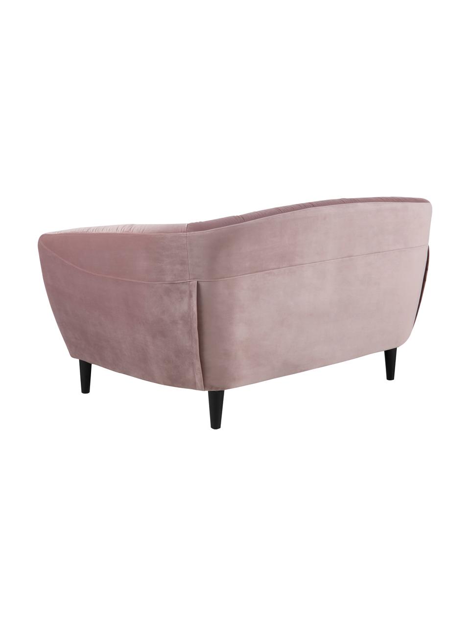 Samt-Sofa Ria (2-Sitzer), Bezug: Polyester (Samt), Beine: Kautschukbaumholz, lackie, Samt Altrosa, B 150 x T 84 cm