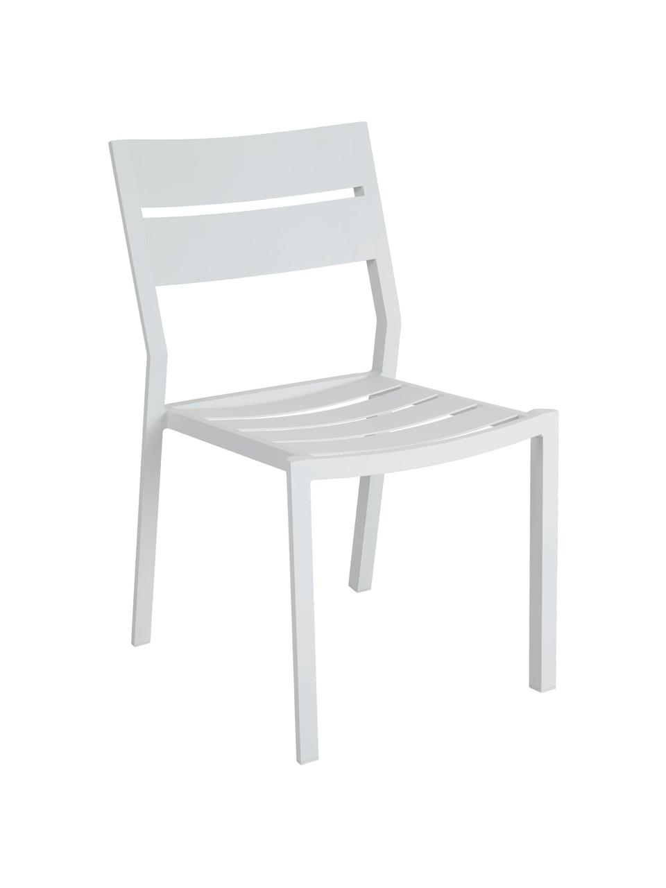 Sedia impilabile da giardino bianco Delia, Alluminio verniciato a polvere, Bianco, Larg. 48 x Prof. 55 cm