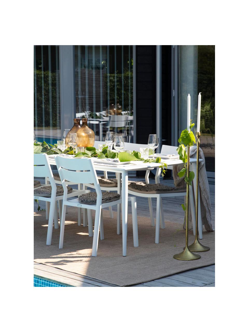 Stapelbare tuinstoel Delia in wit, Gepoedercoat aluminium, Wit, B 48 x D 55 cm