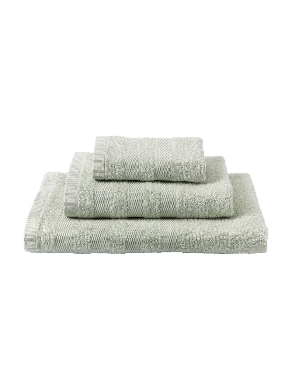 Súprava uterákov Camila, 3 diely, Šalviová zelená, Súprava s rôznymi veľkosťami