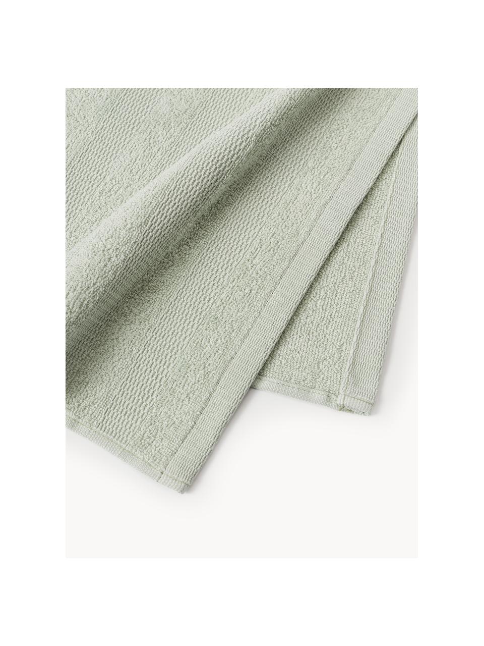 Komplet ręczników z bawełny Camila, Szałwiowy zielony, 3 elem. (ręcznik dla gości, ręcznik do rąk & ręcznik kąpielowy)