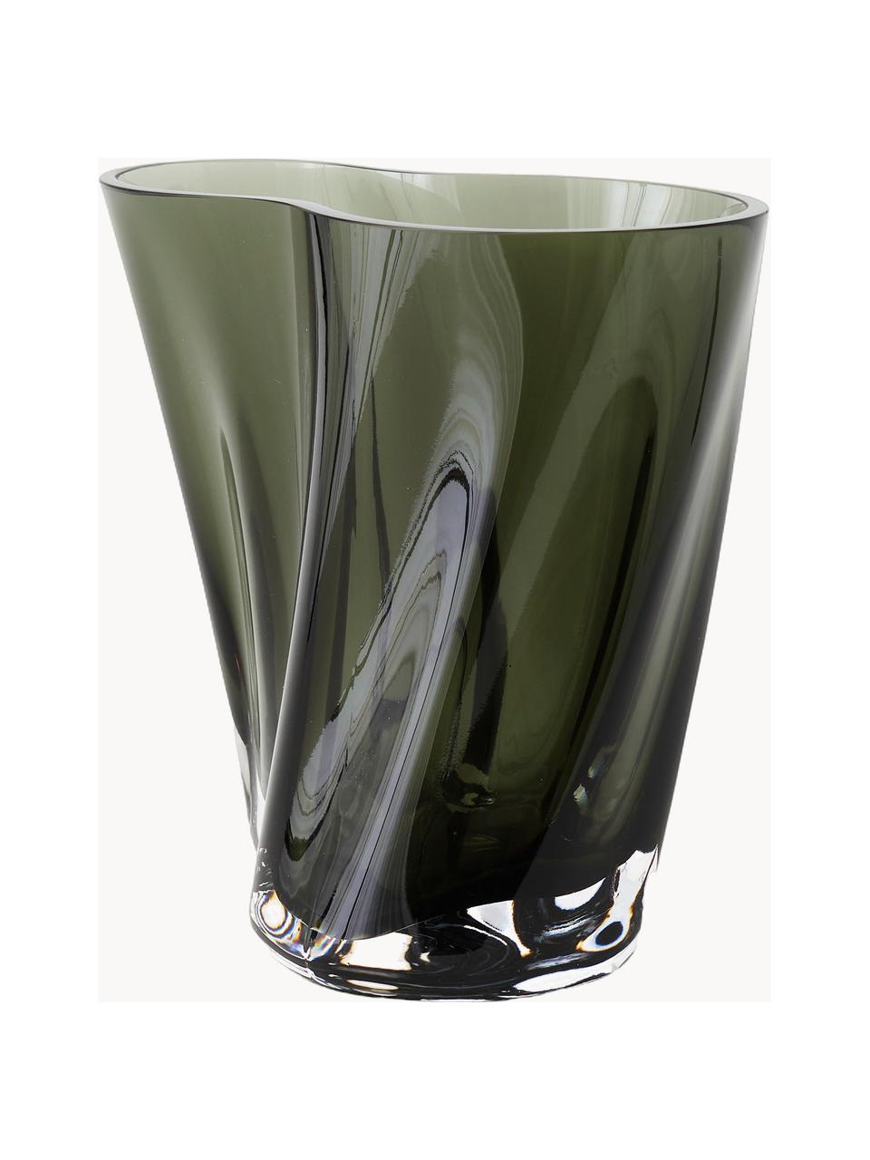 Mundgeblasene Glas-Vase Aer, H 19 cm, Glas, Hellgrau, transparent, B 18 x H 19 cm