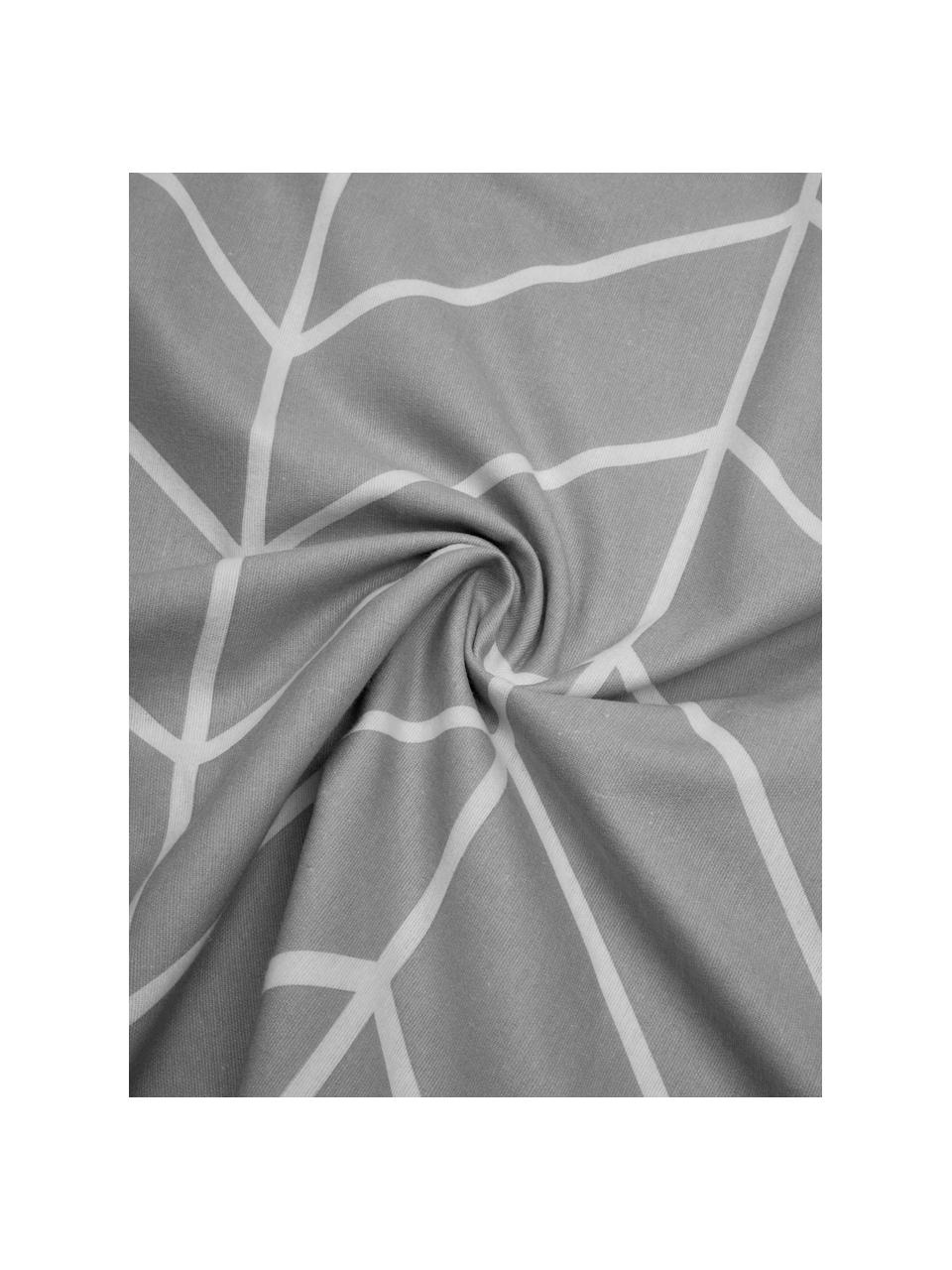Flanell-Bettwäsche Yule mit grafischem Muster, Webart: Flanell Flanell ist ein k, Grau, Weiss, 135 x 200 cm + 1 Kissen 80 x 80 cm