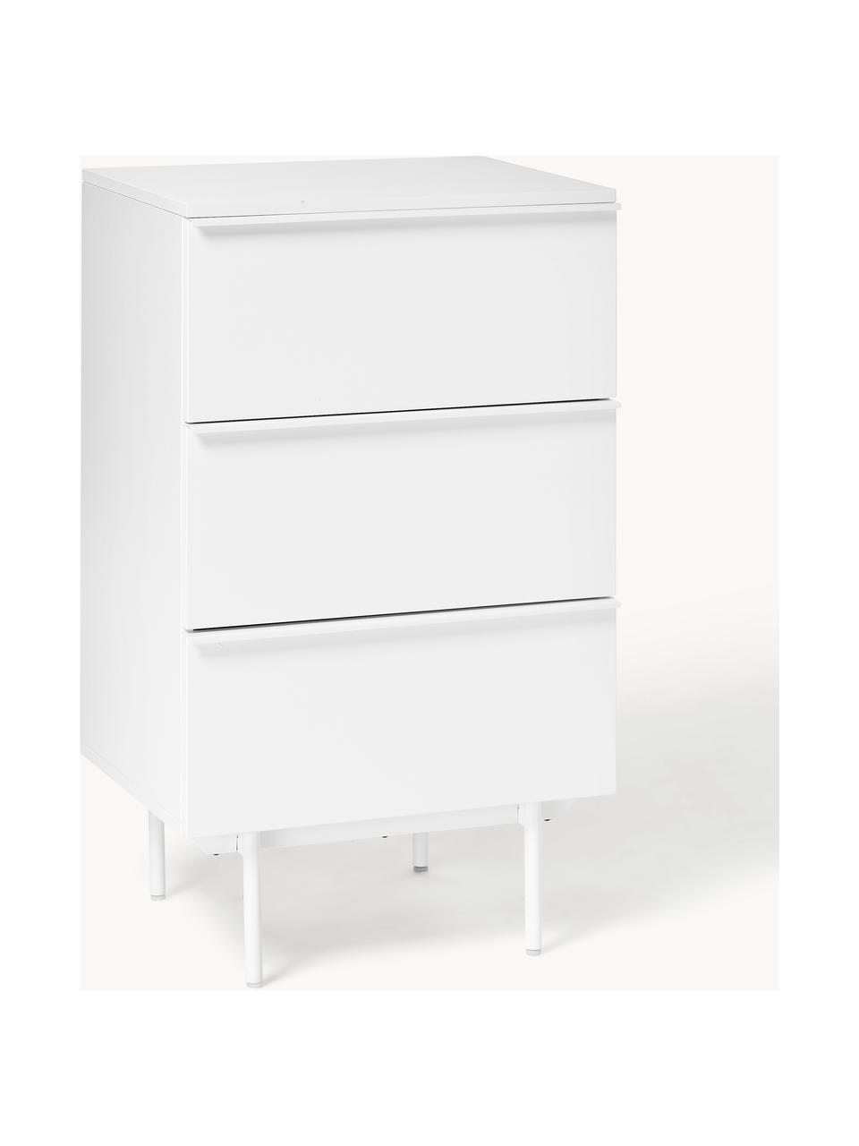 Petite commode en bois Elona, Blanc, larg. 60 x haut. 100 cm